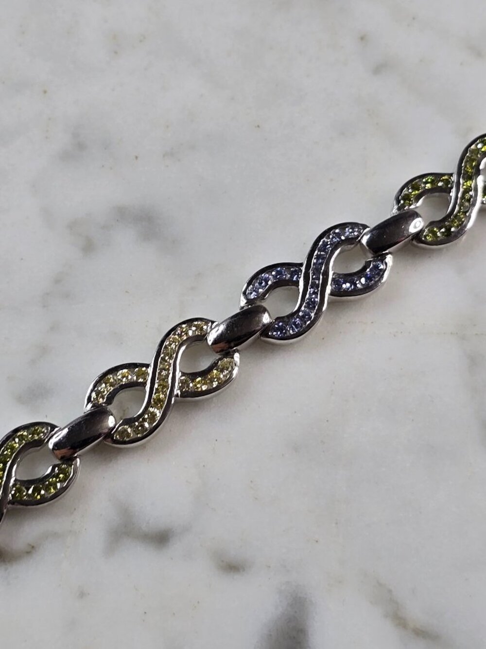Womens Estate Sterling Silver Modernist Sapphire Bracelet 16.3g #E6647